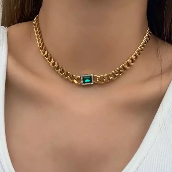 NEW 18K GOLD CHUNKY CHAIN CHOKER NECKLACE, NICE NECKLACE, CUTE NECKLACE - Picture 3 of 11